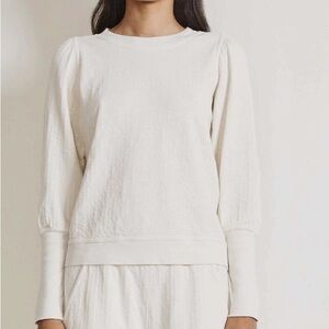 Apiece Apart Olimpio Cream Off White Ivory Organic Cotton Sweatshirt small